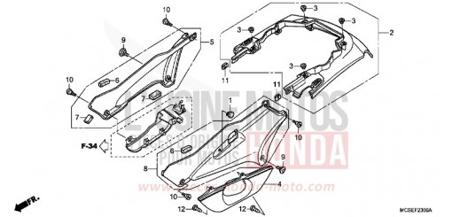 COUVERCLE LATERAL/CAPOT ARRIERE ST1300A8 de 2008